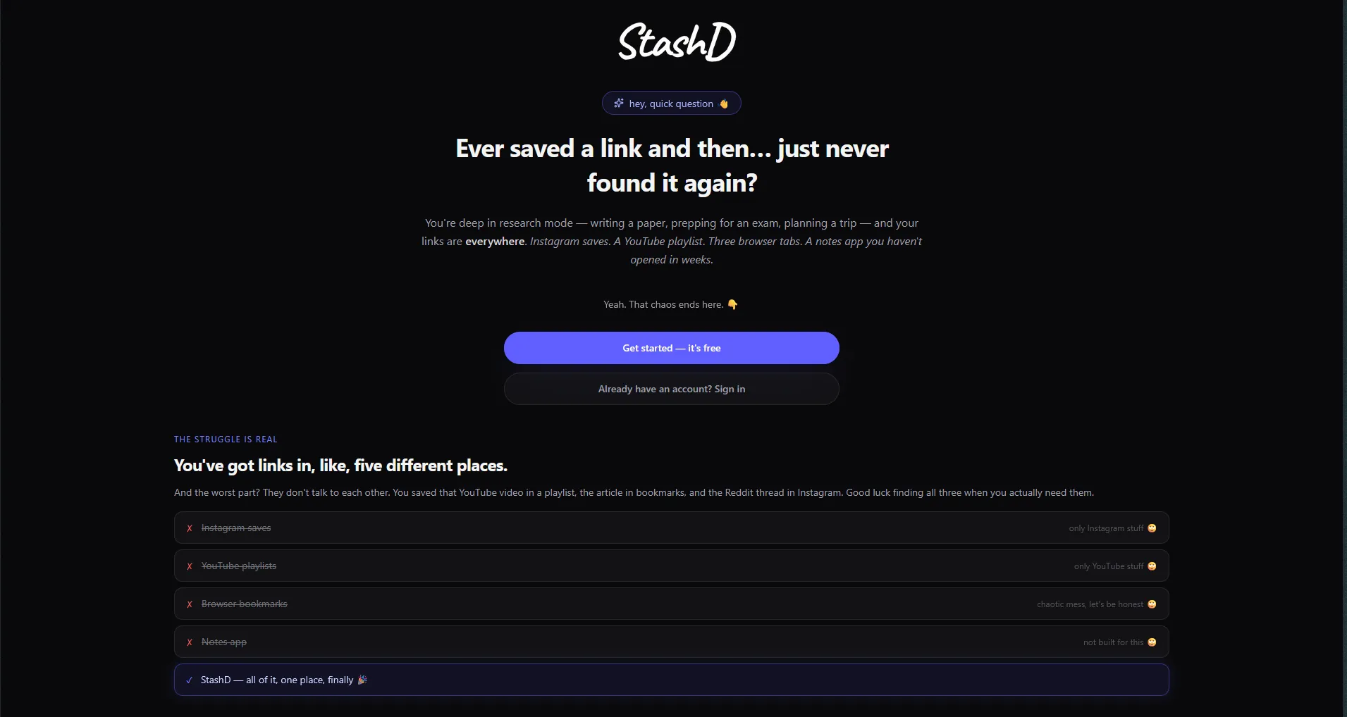 StashD Homepage